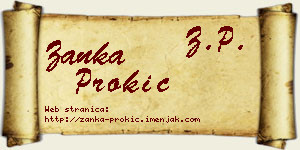 Žanka Prokić vizit kartica